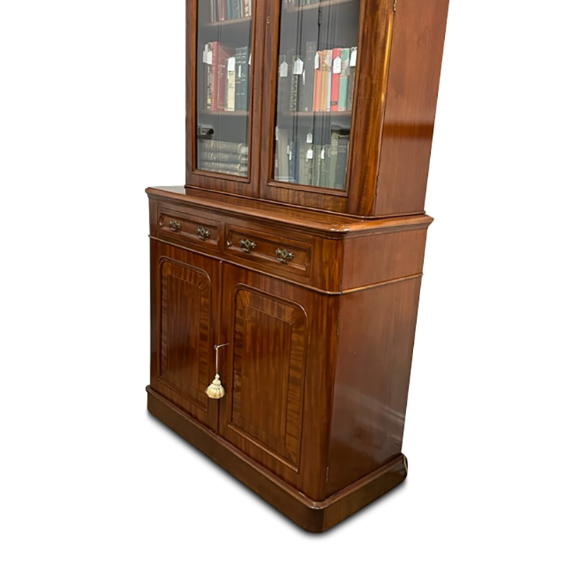Victorian mahogany two door glass bookcase
