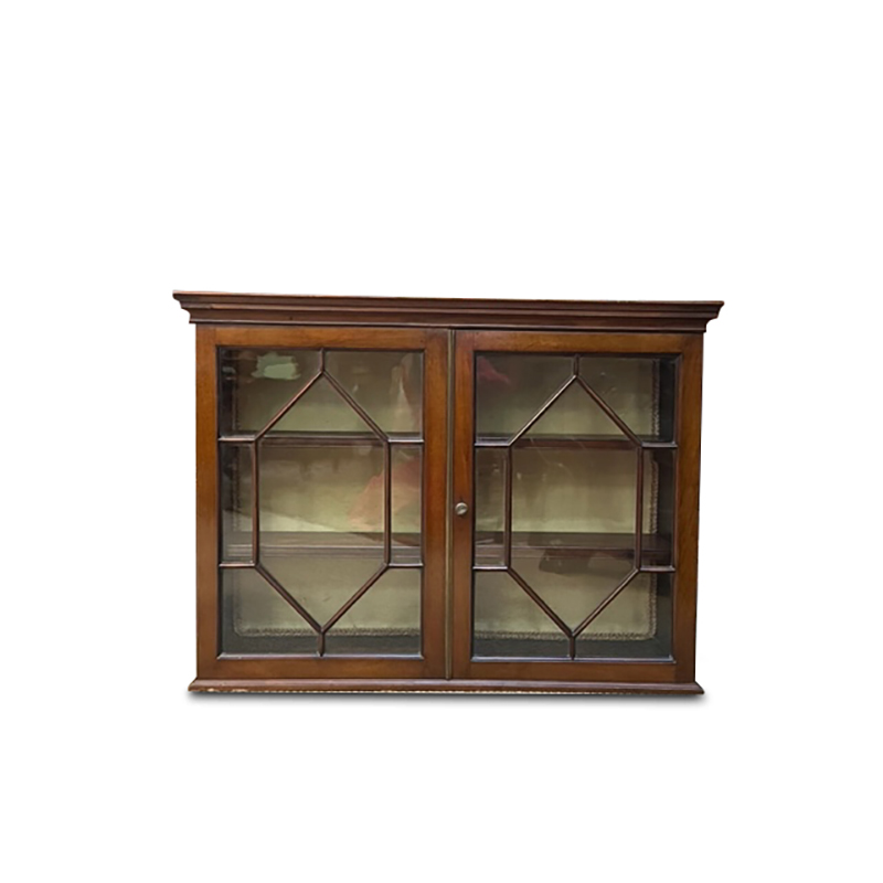 Mahogany hanging bookcase display cabinet early 1800's