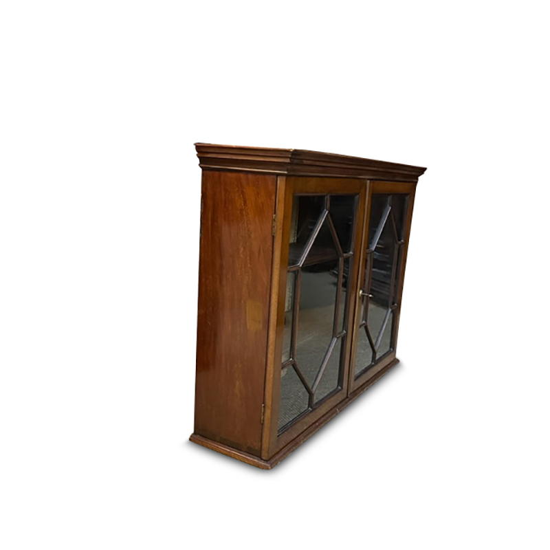 Mahogany hanging bookcase display cabinet early 1800's
