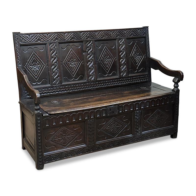 English oak settle c.1780