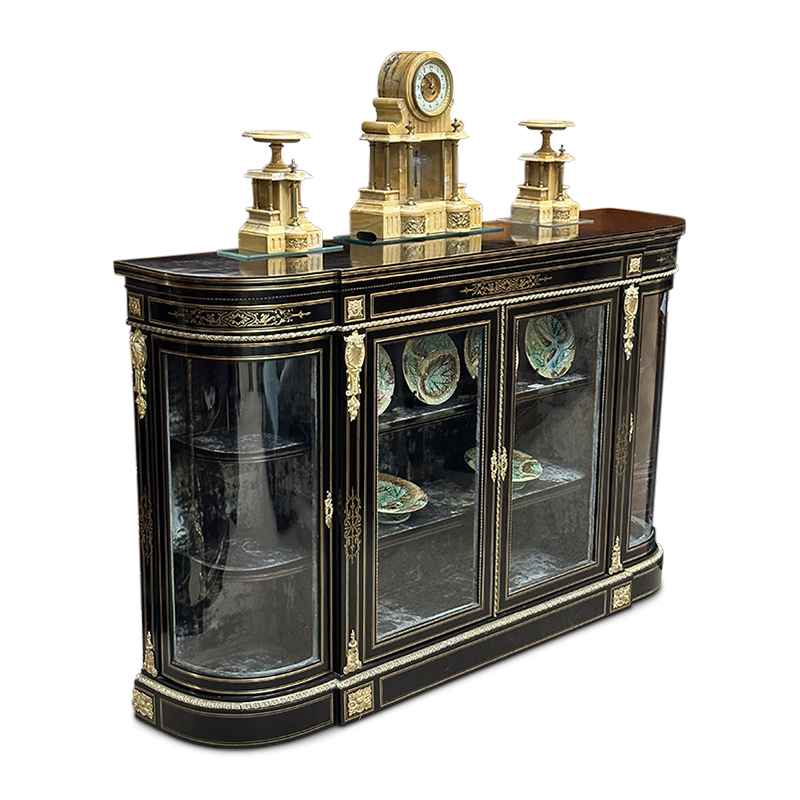 19th century ebonised boulle credenza