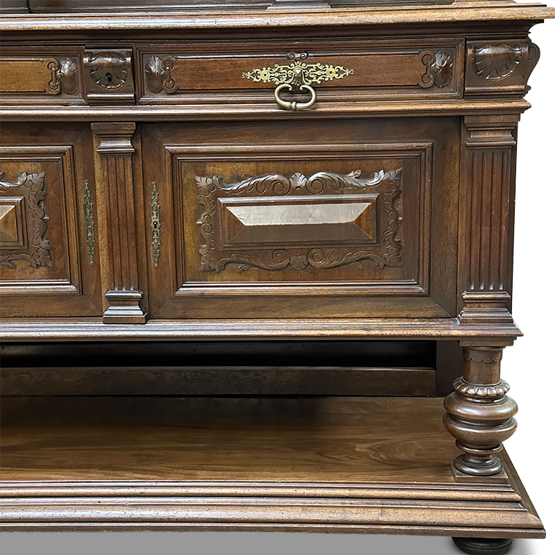 Antique French walnut court cabinet c.1880