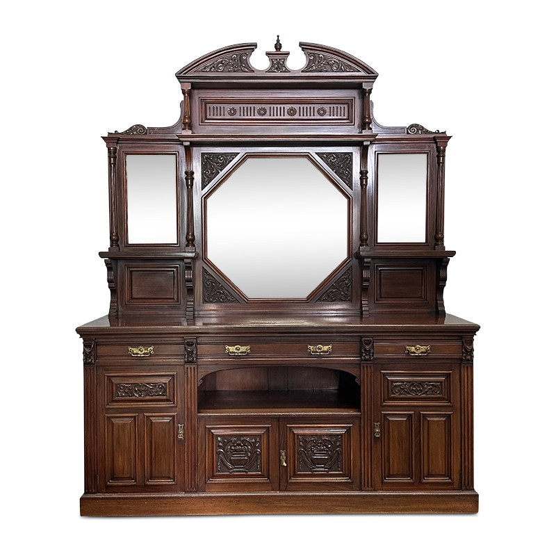 Victorian Mahogany 4 door mirror back sideboard c.1890