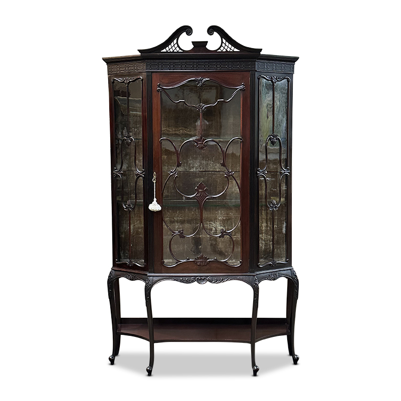 Art nouveau mahogany display cabinet c.1890