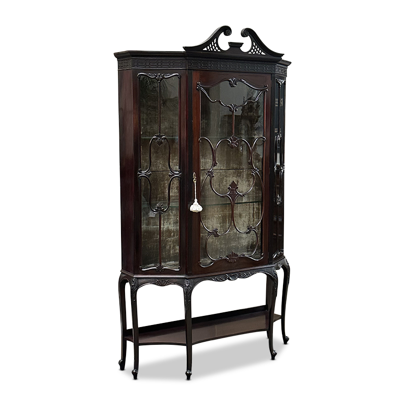 Art nouveau mahogany display cabinet c.1890