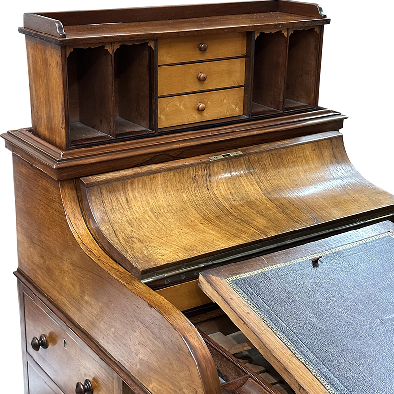 Antique desk English rosewood Davenport c.1860