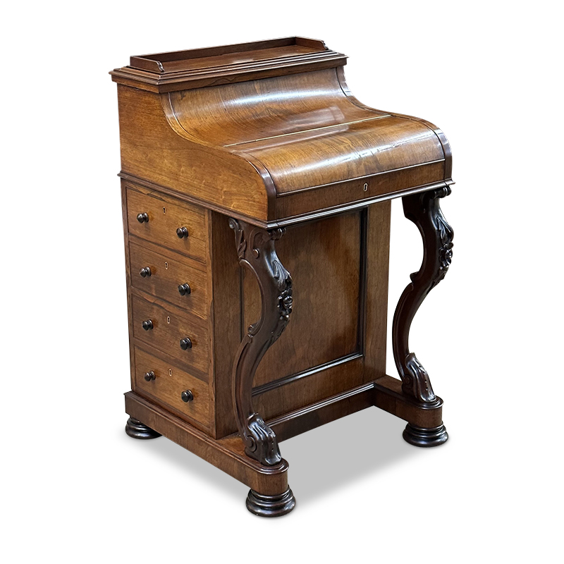 Antique desk English rosewood Davenport c.1860