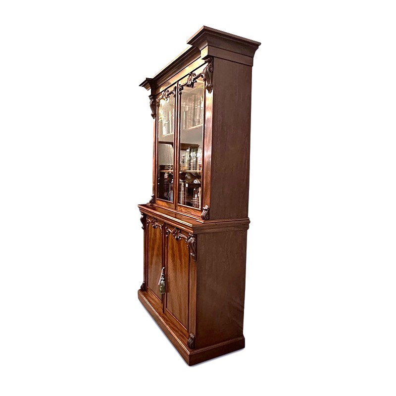 antique mahogany 2 section bookcase