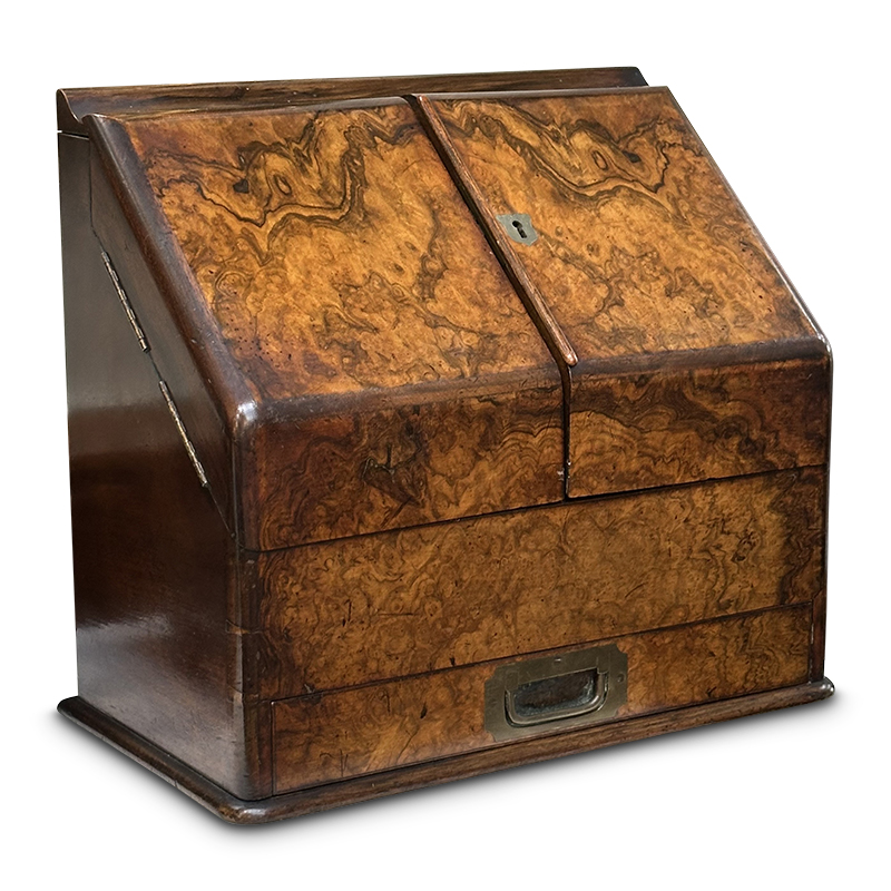 burr walnut stationery box