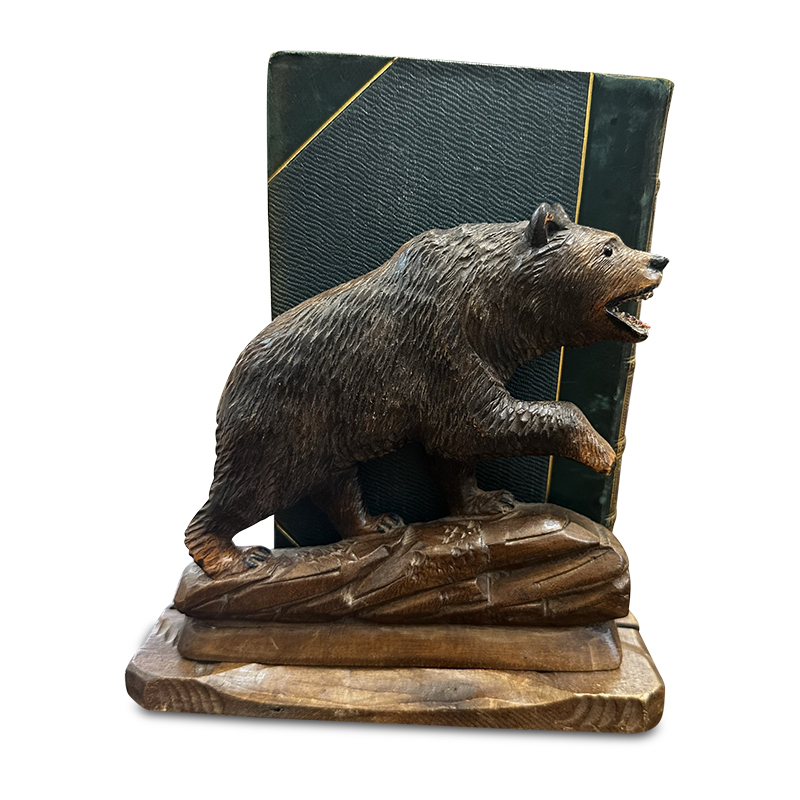 Antique Black forest bear book slider