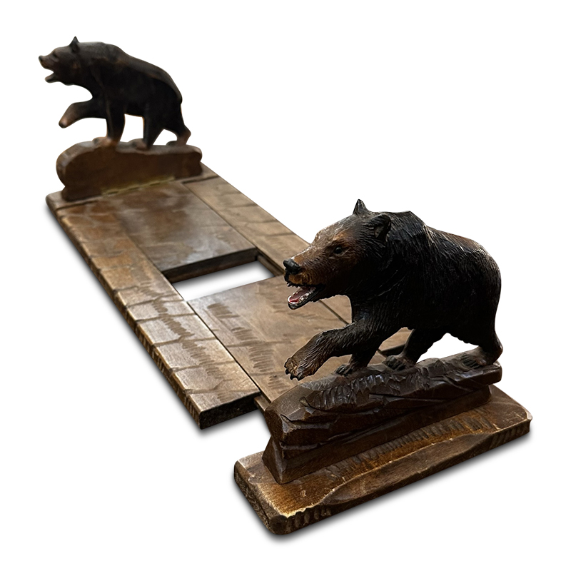 Antique Black forest bear book slider