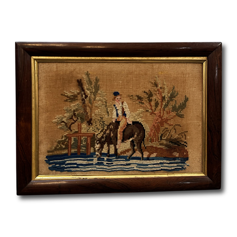 antique framed tapestry