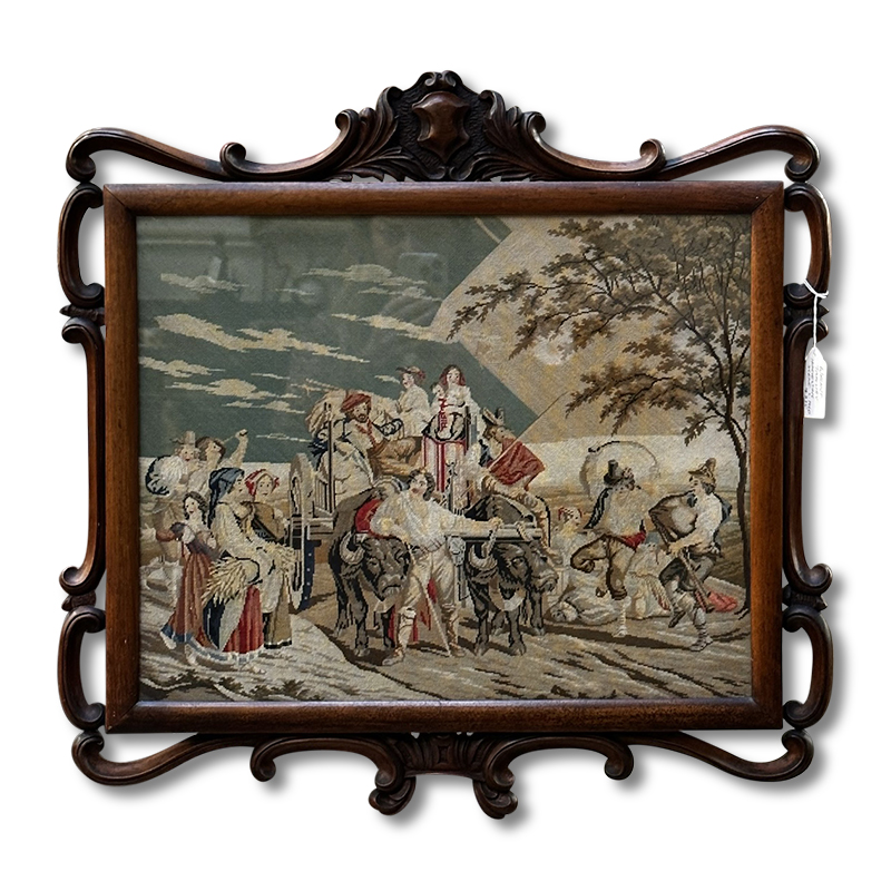 decorative framed antique tapestry