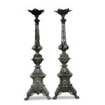 rare pair of French silvered bronze torcheres c.1850