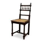 French walnut dining chairs cane seat