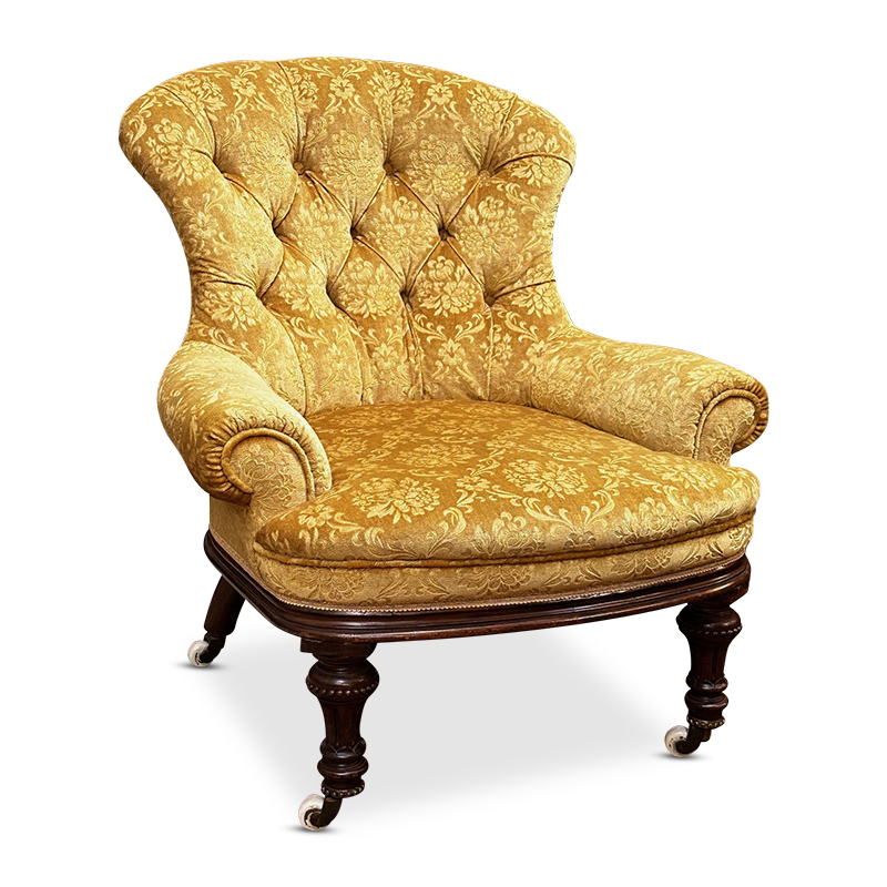 Antique English mahogany ladies chair