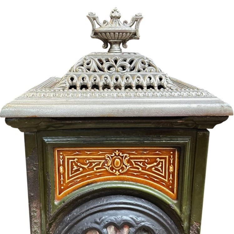 Antique French cast iron wood heater
