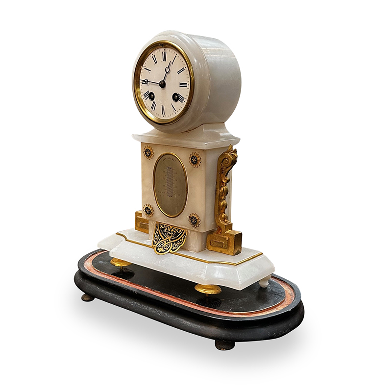 Antique Alabaster 8 day clock c.1870