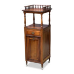 English mahogany coal cabinet with drawer