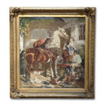 Victorian antique gilt framed tapestry