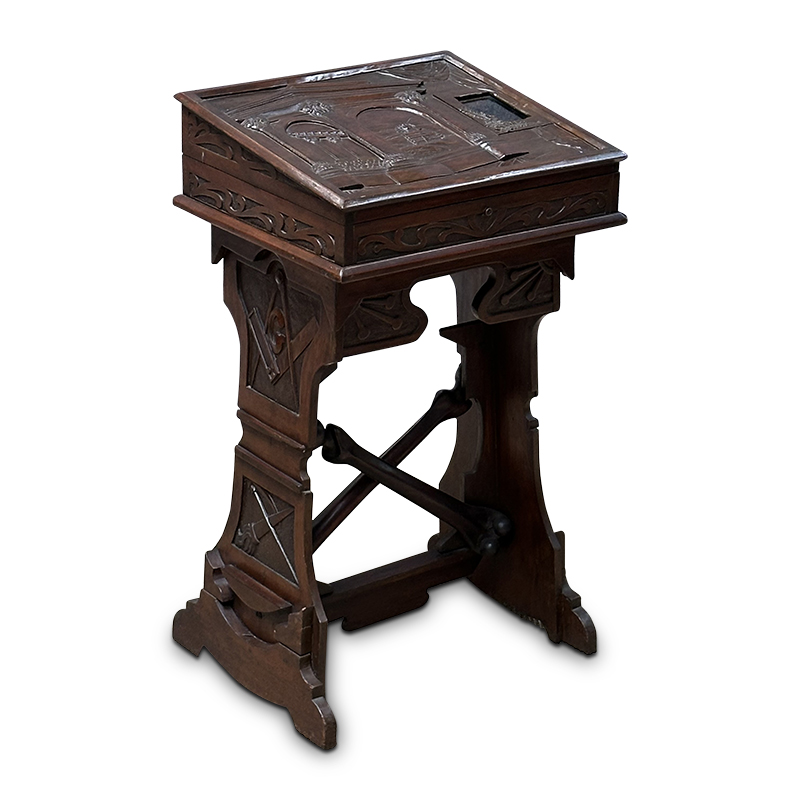 Antique Masonic lectern bible stand