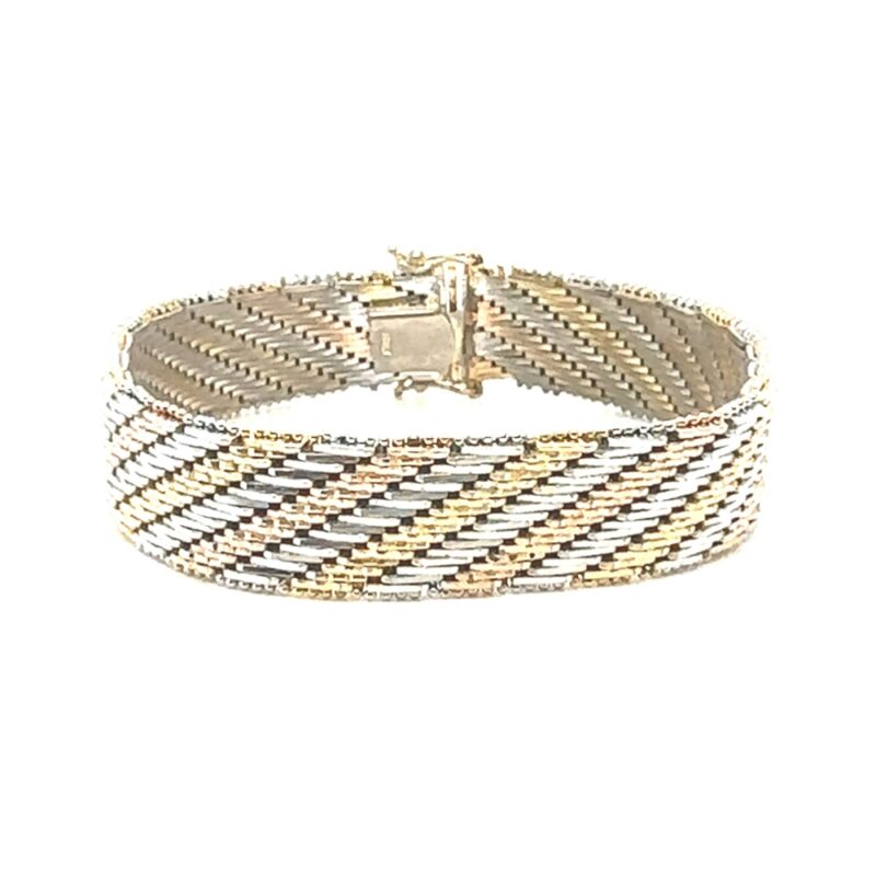 9ct three tone gold bracelet