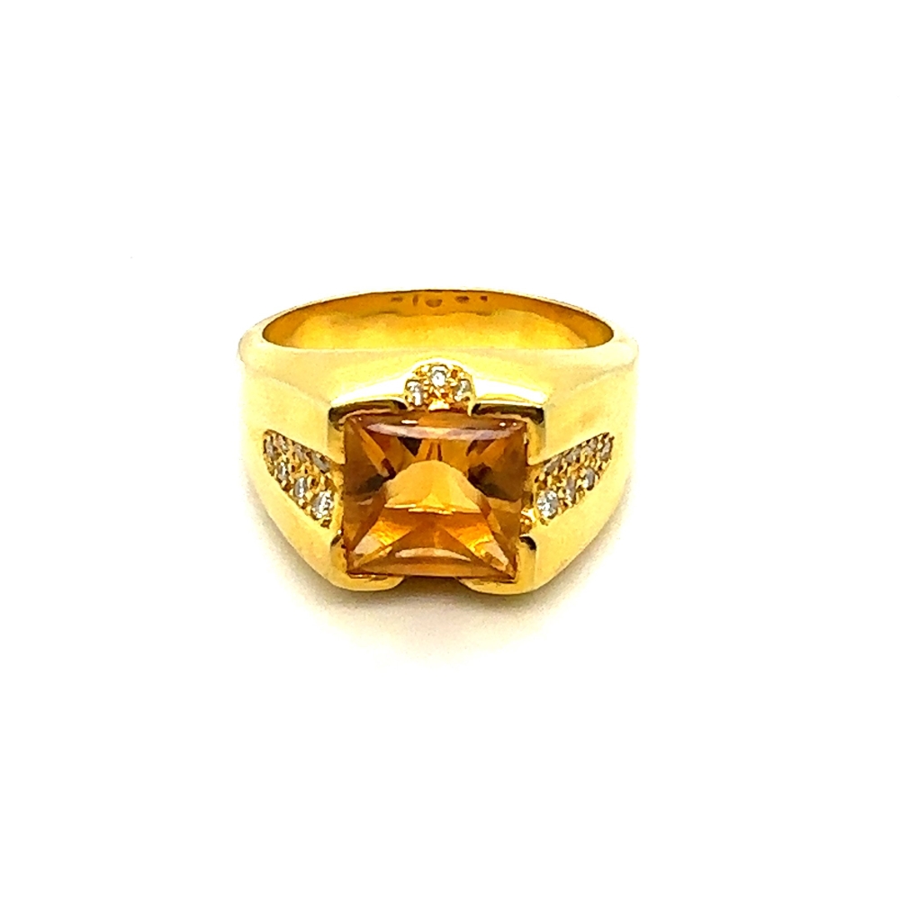 18ct yellow gold and citrine signet ring Valentine s Antique Gallery