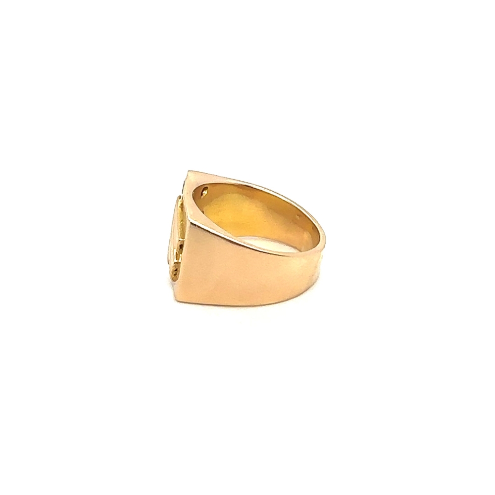 mens gold and diamond signet ring