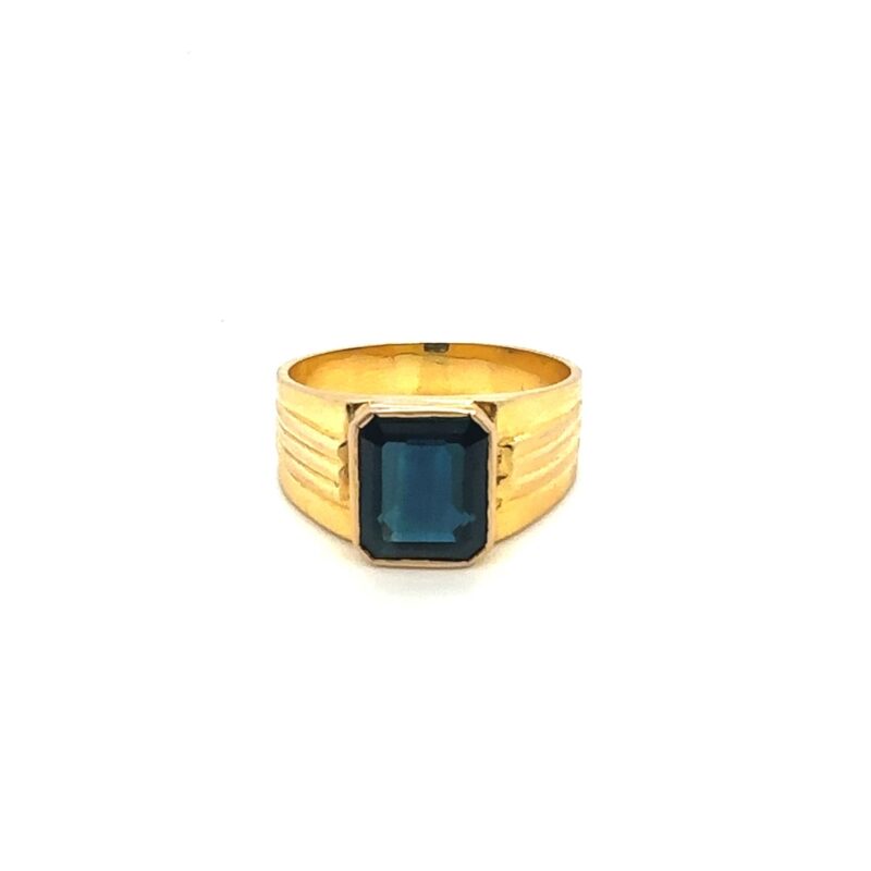 mens sapphire and gold ring