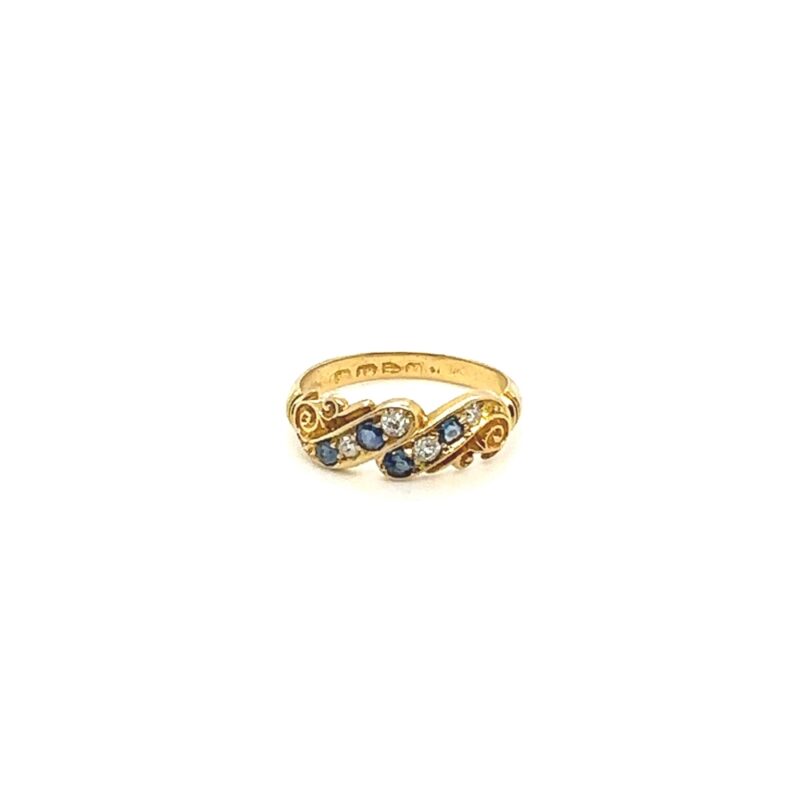 sapphire and diamond fancy ring