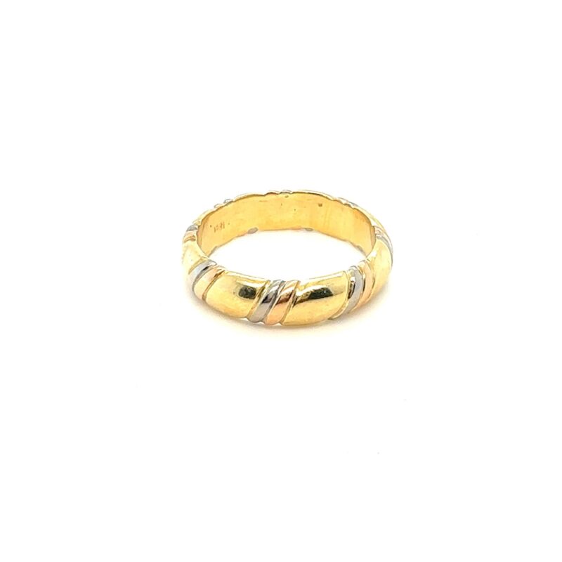 18ct gold tri colour ring