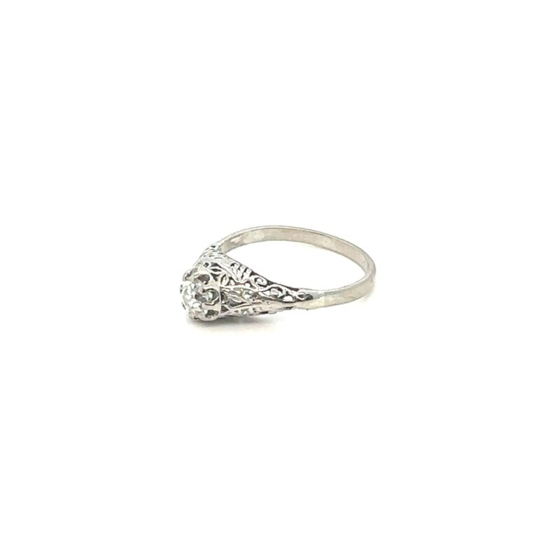 white gold and platinum 0.55ct diamond ring