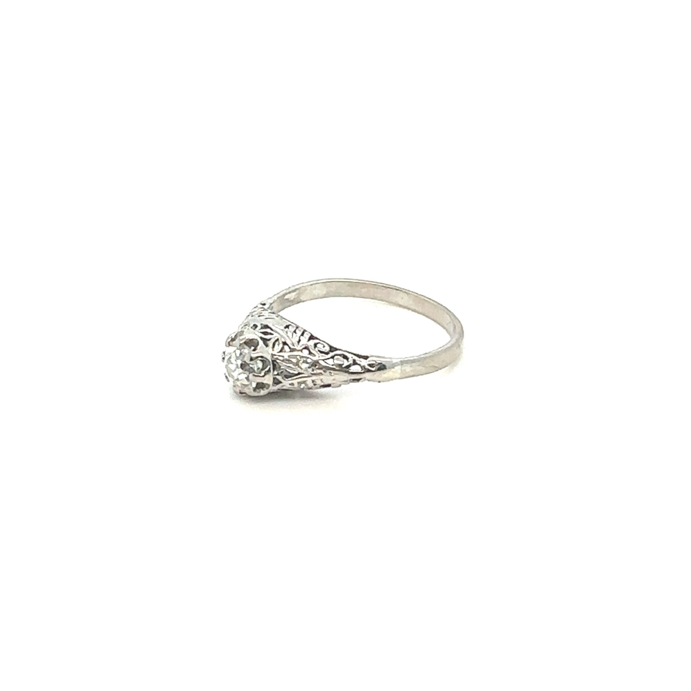 18ct white gold and platinum antique diamond ring - Valentine’s Antique ...