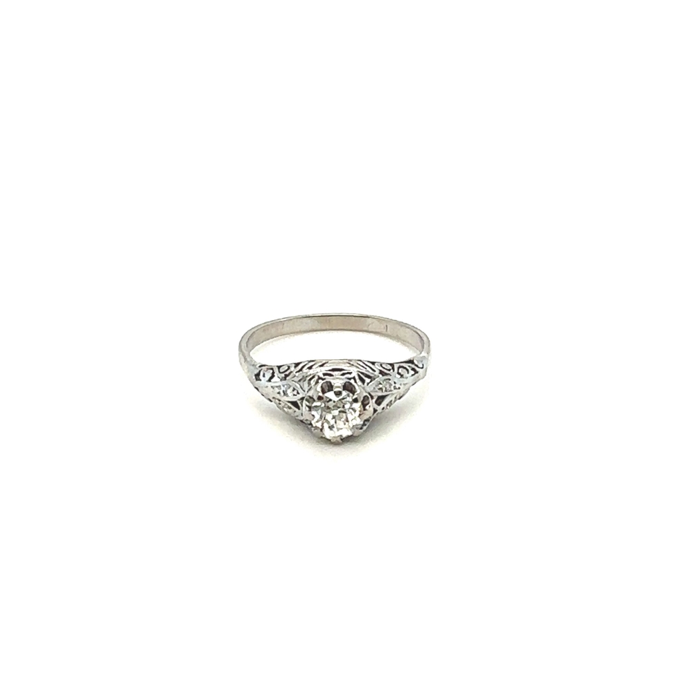 18ct white gold and platinum antique diamond ring - Valentine’s Antique ...