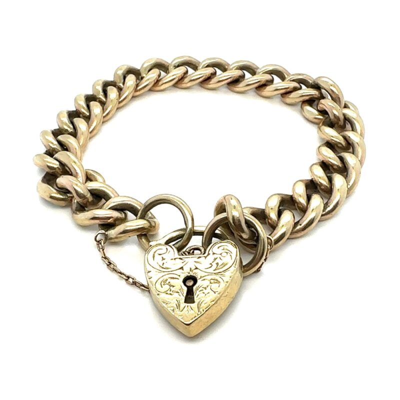 9ct gold heavy curb link bracelet