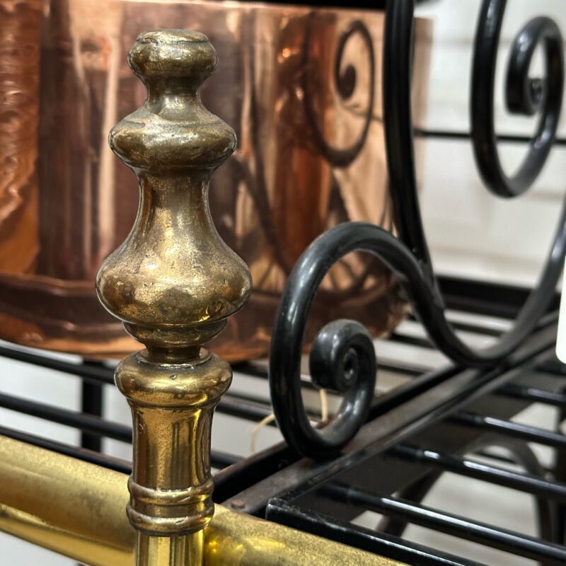 Antique French wrought iron and brass baker's stand