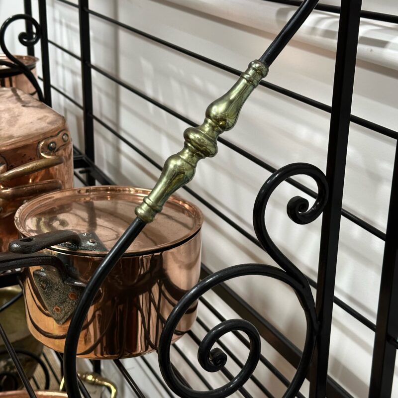 Antique French wrought iron and brass baker's stand