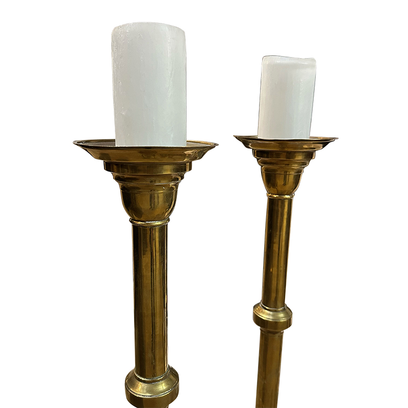 English brass candlestick holders torcheres