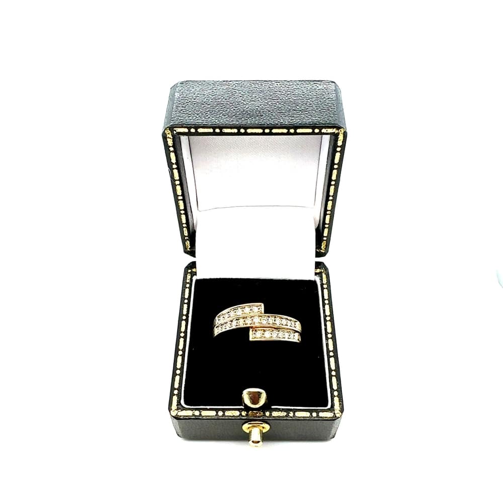 diamond crossover ring boxed