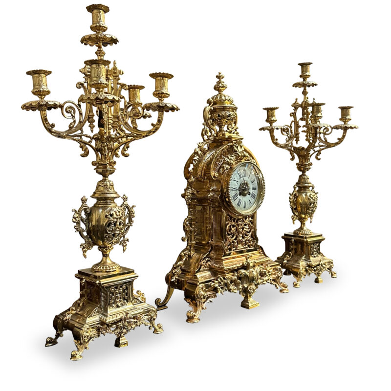 19th century French gilt garniture