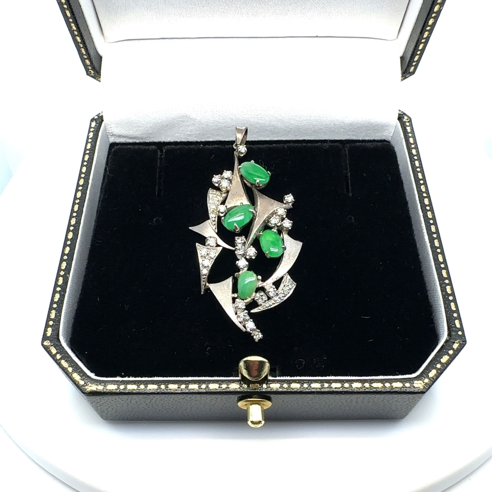 jade and diamond pendant boxed