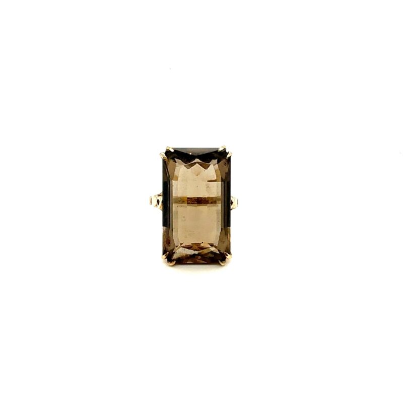 smoky quartz cocktail ring front