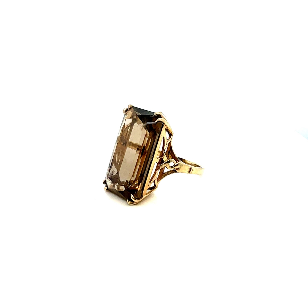 smoky quartz cocktail ring