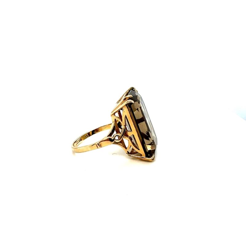 smoky quartz cocktail ring