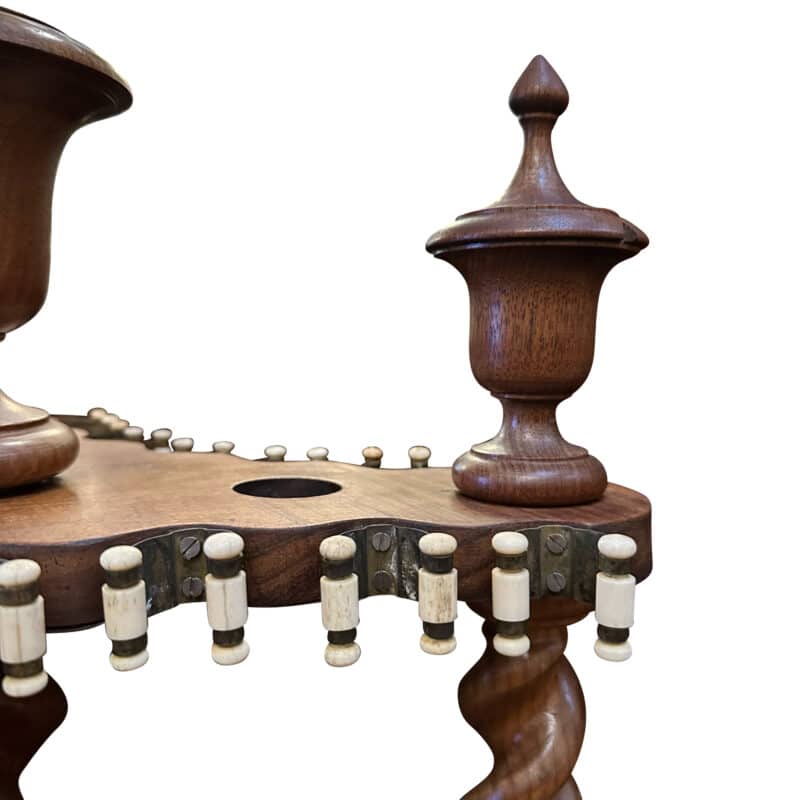 Rare Australian blackwood revolving billiard cue rack with barley twist columns c.1880