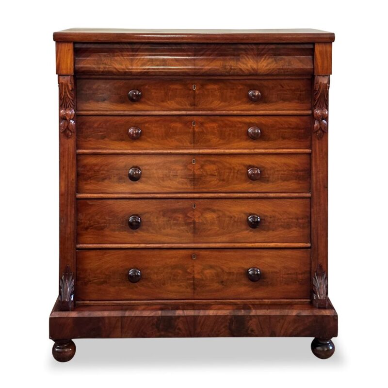 6 drawer Victorian mahogany chest side