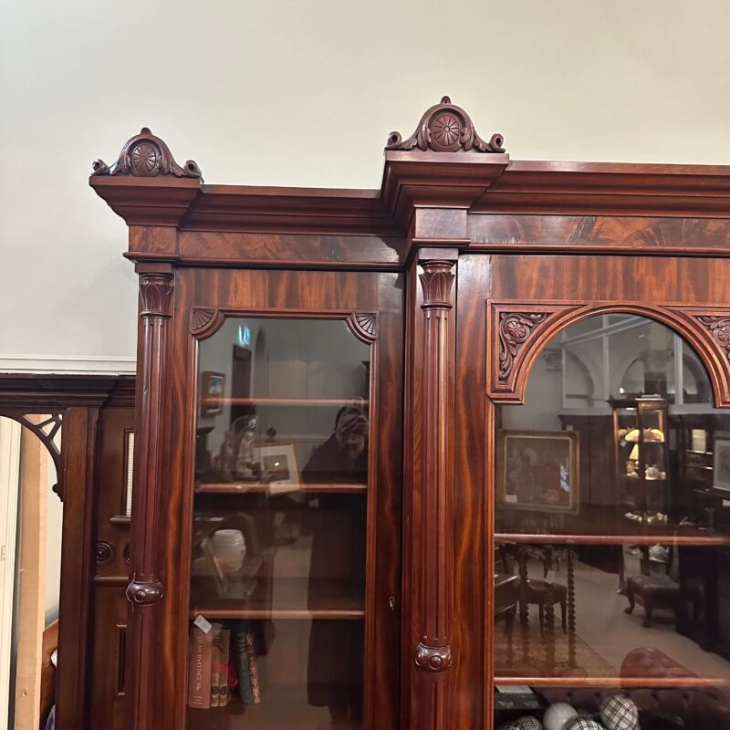 Victorian Mahogany Breakfront Bookcase c.1870