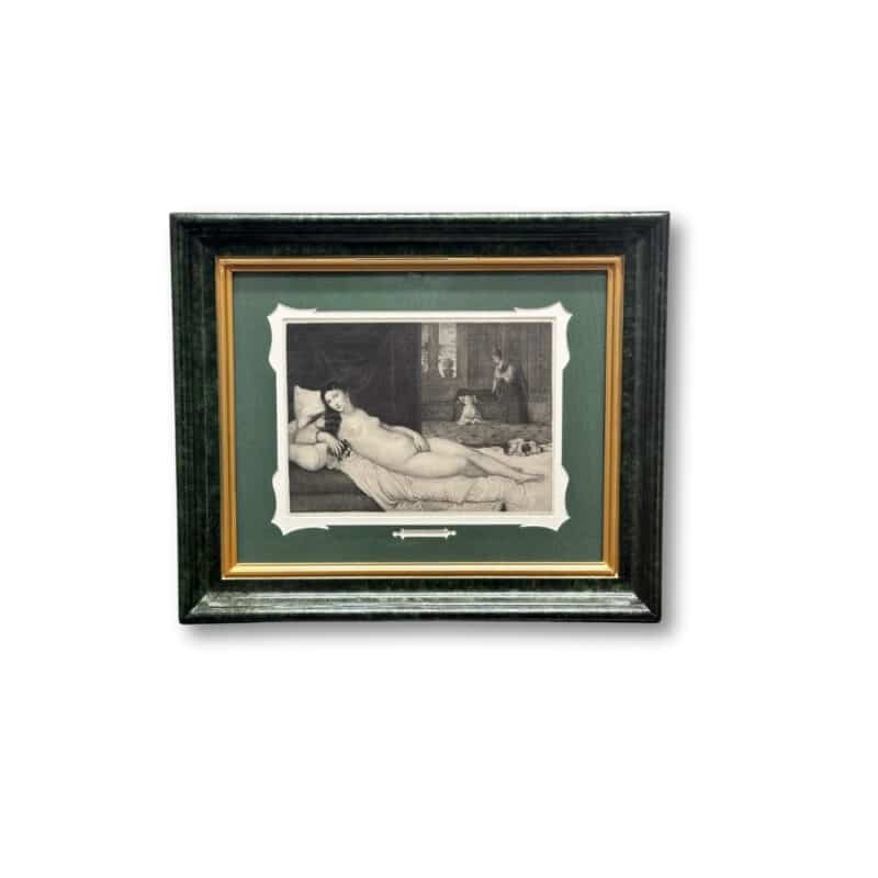 Antique framed print Venus Couchee c.1875