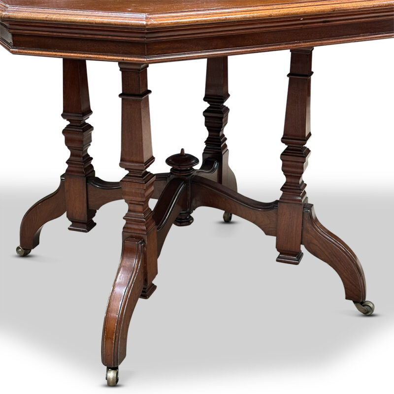 English walnut centre table base