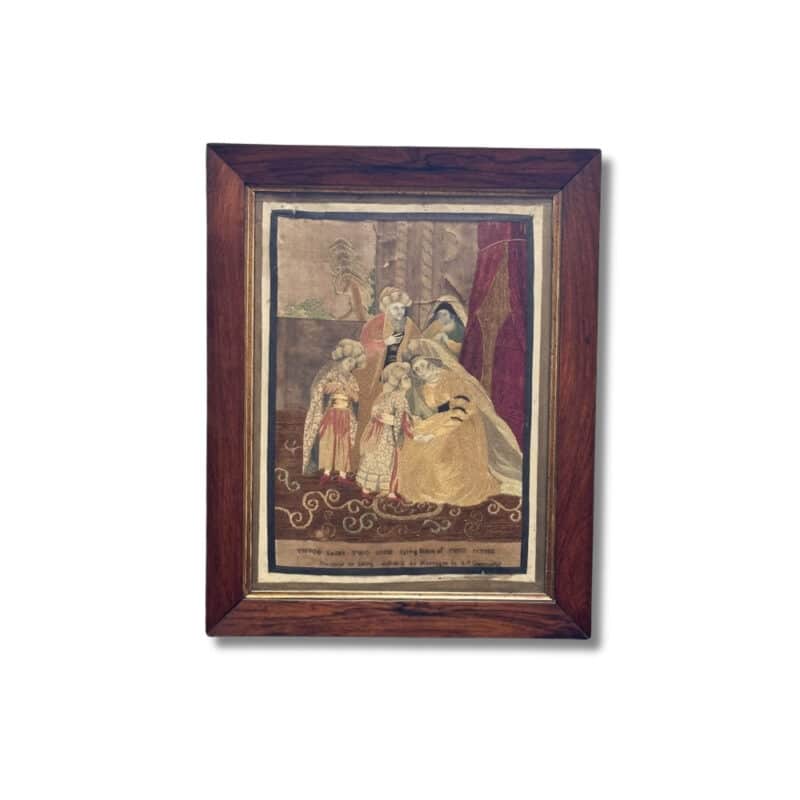 Rosewood framed tapestry of Marquis Cornwallis India c.1805